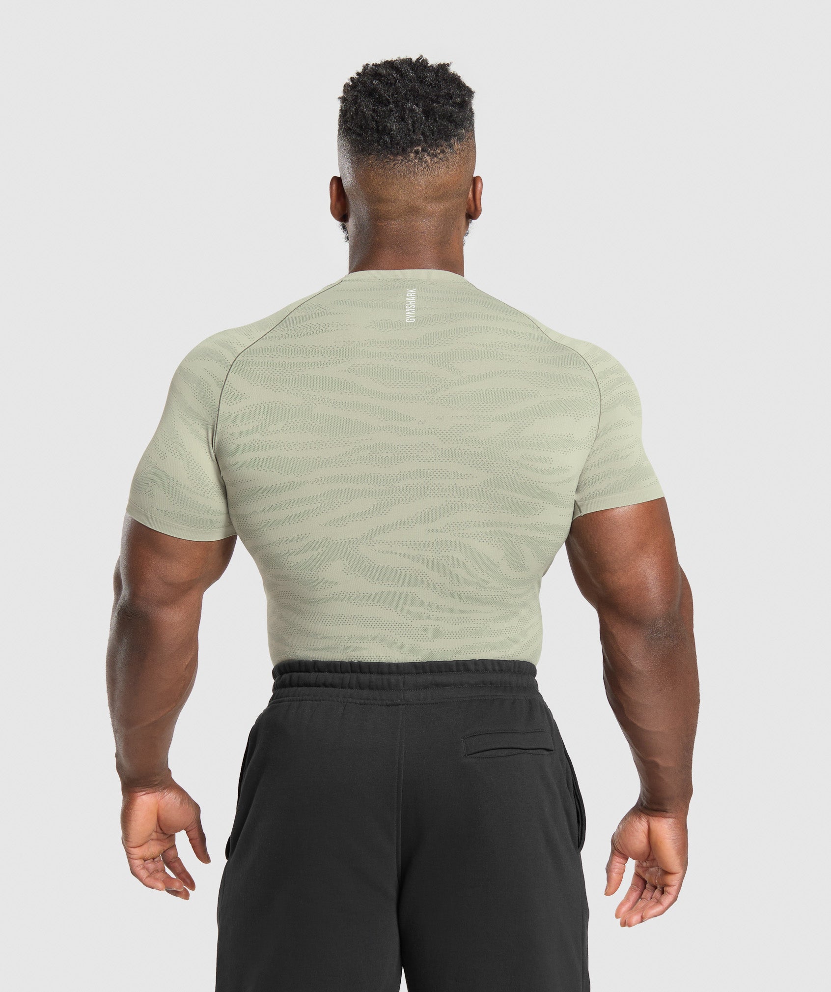 Geo Animal Seamless T-Shirt - Chalk Green/Unit Green