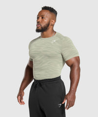 Geo Animal Seamless T-Shirt - Chalk Green/Unit Green