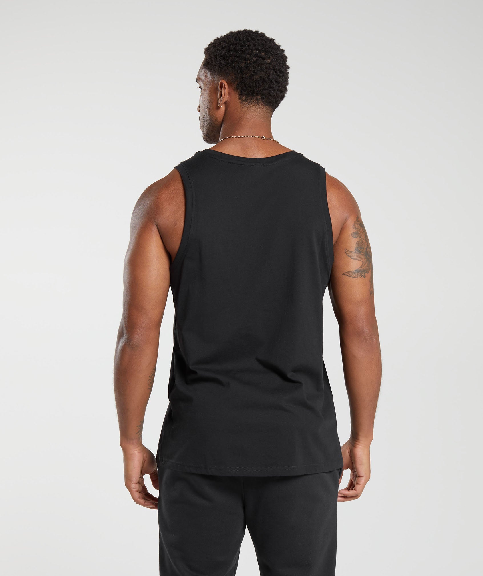 Crest Cotton Tank - Black