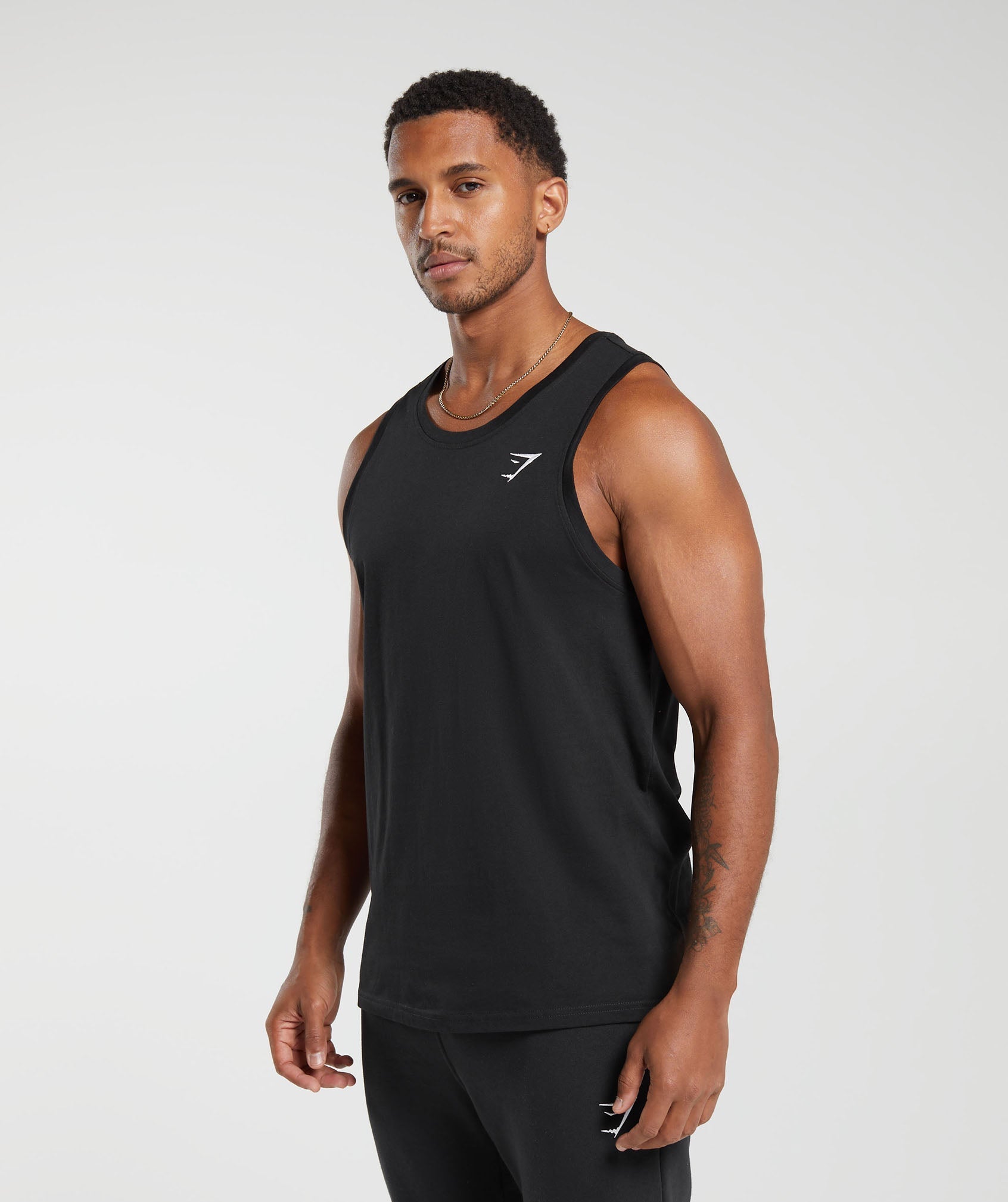 Crest Cotton Tank - Black