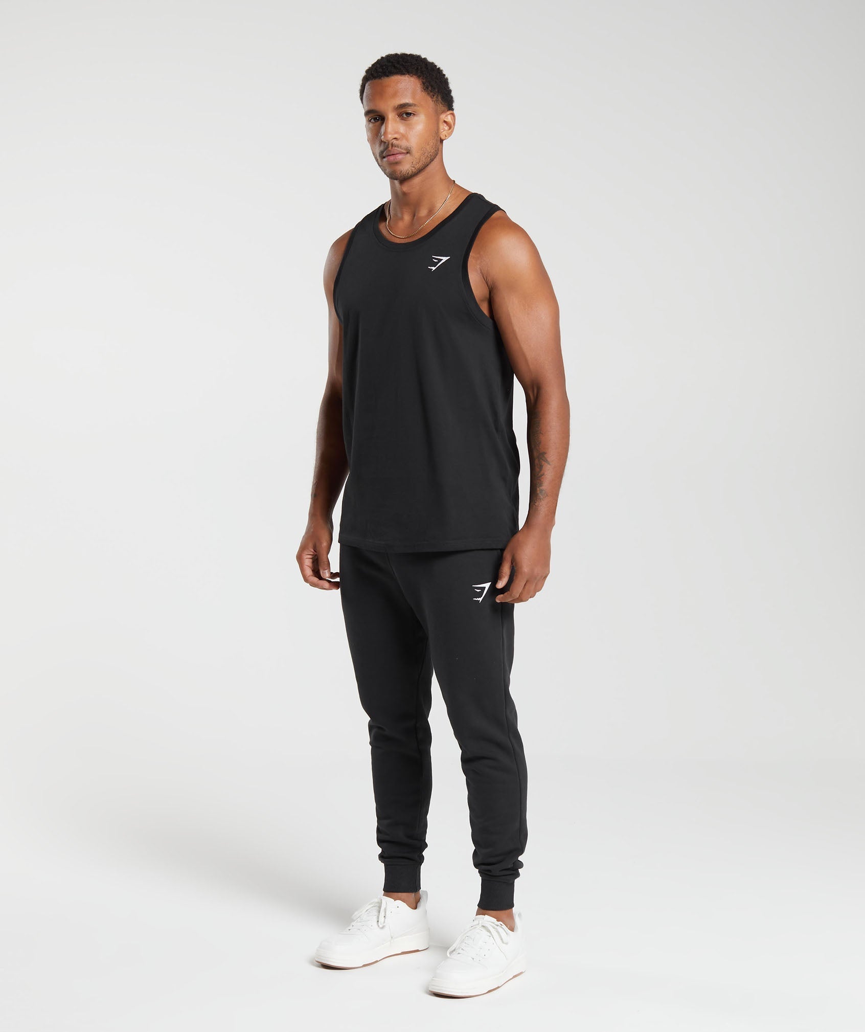 Crest Cotton Tank - Black