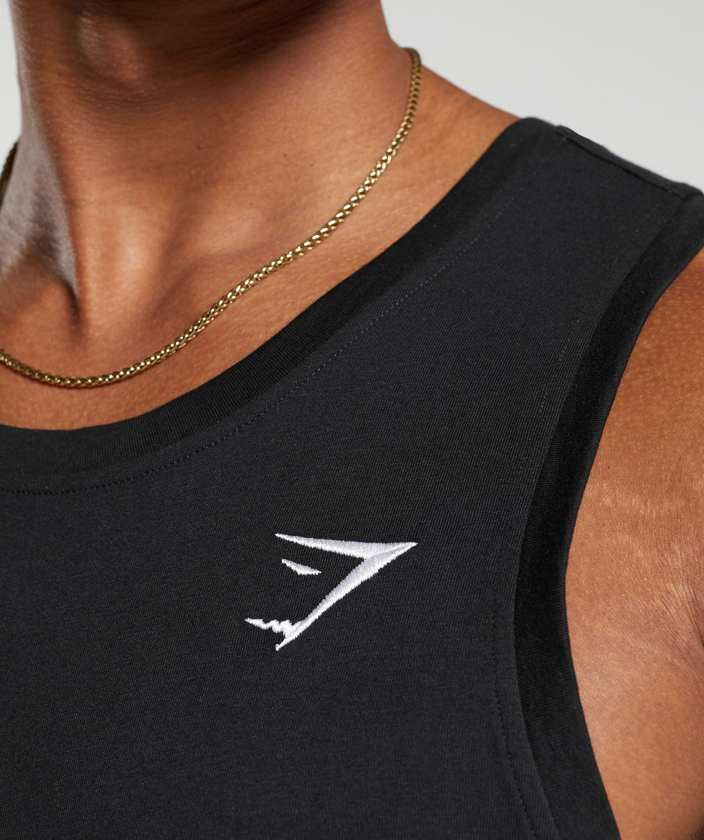 Crest Cotton Tank - Black