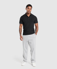 Waffle Polo Shirt - Black