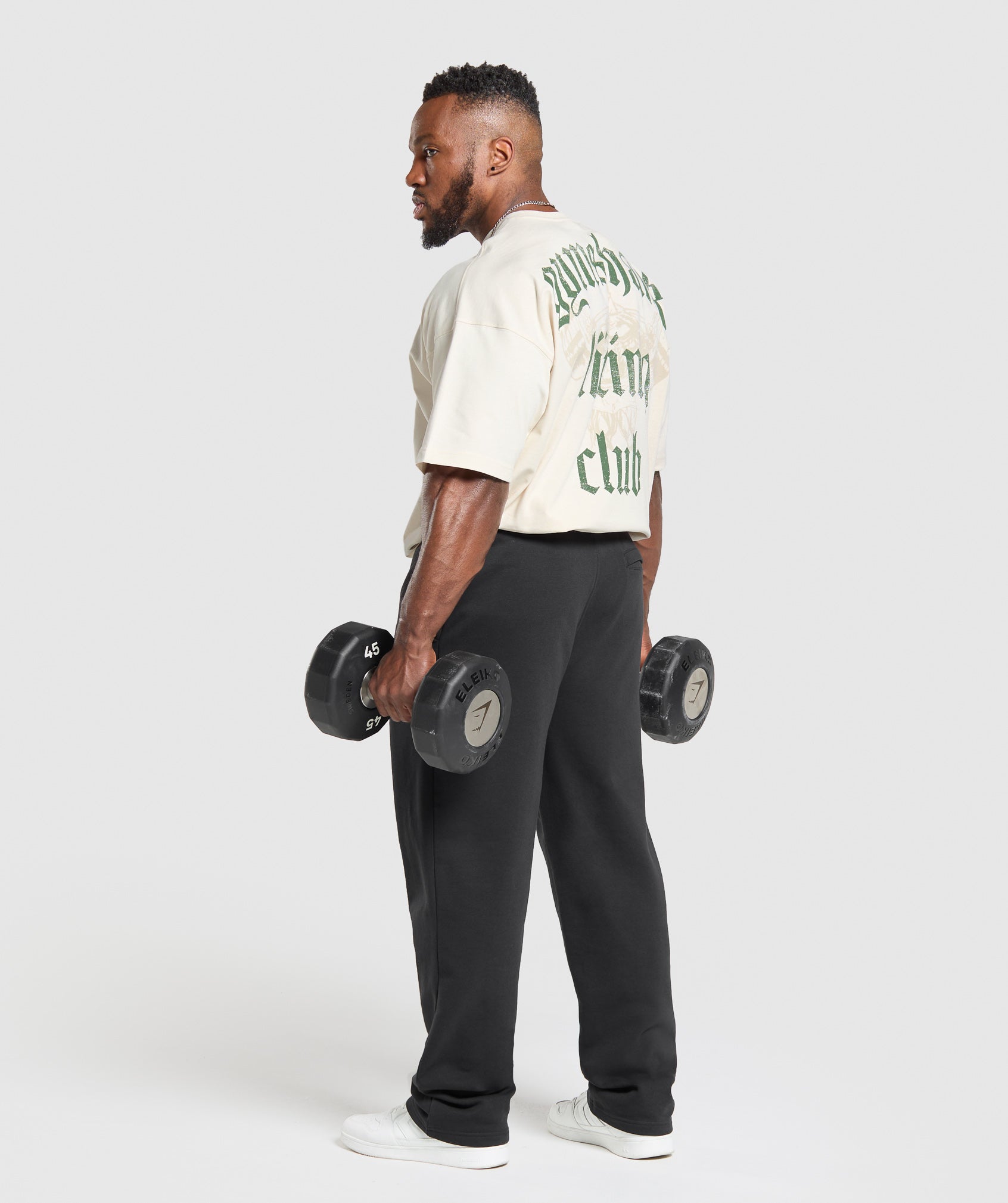 Lifting Club T-Shirt - Oat White/Classic Green
