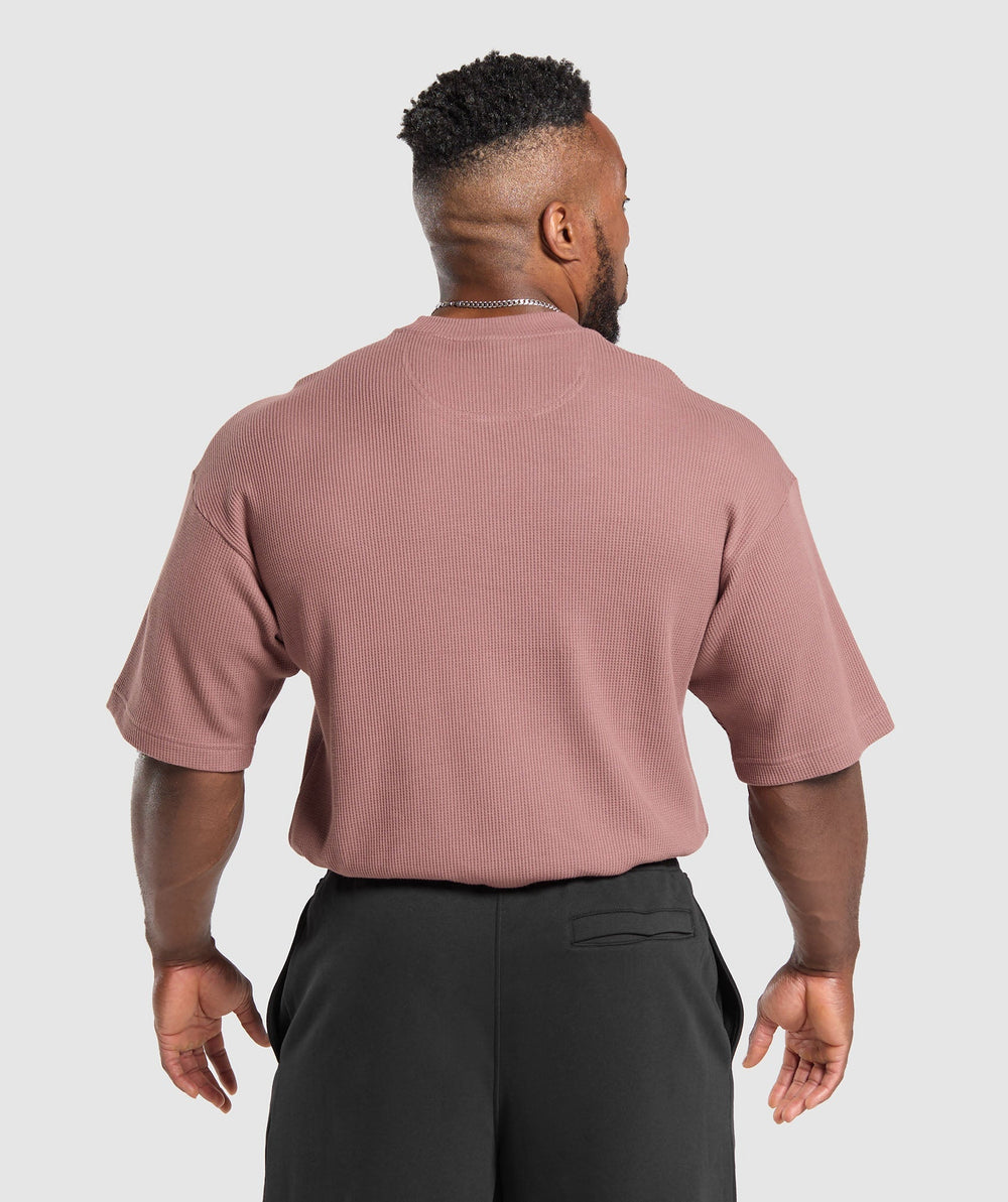 Waffle Oversized T-Shirt - Brick Brown