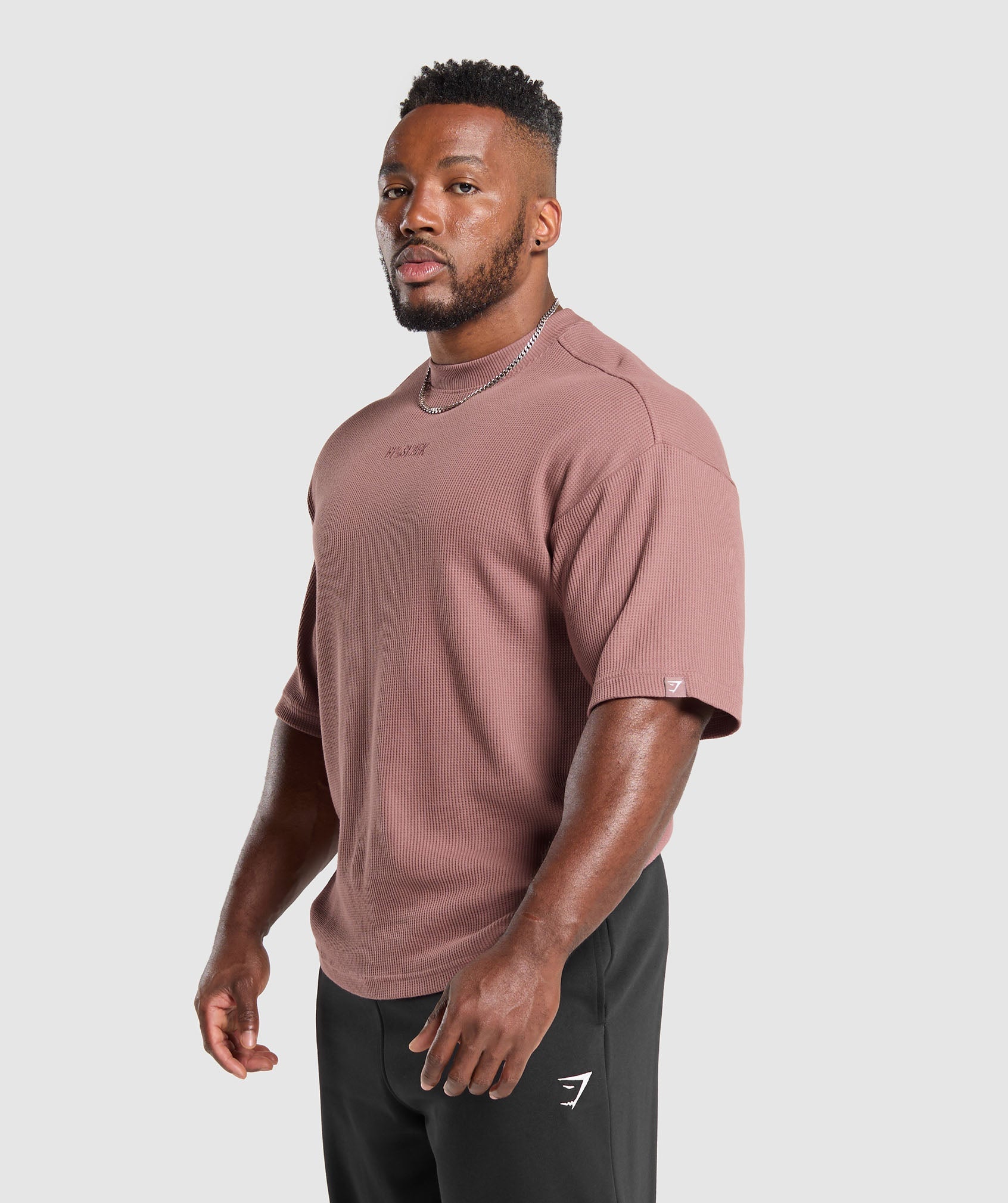 Waffle Oversized T-Shirt - Brick Brown