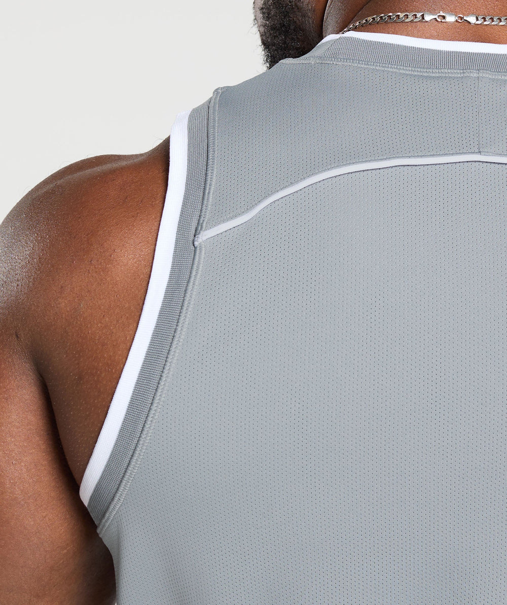 Mesh Tank - Denim Grey