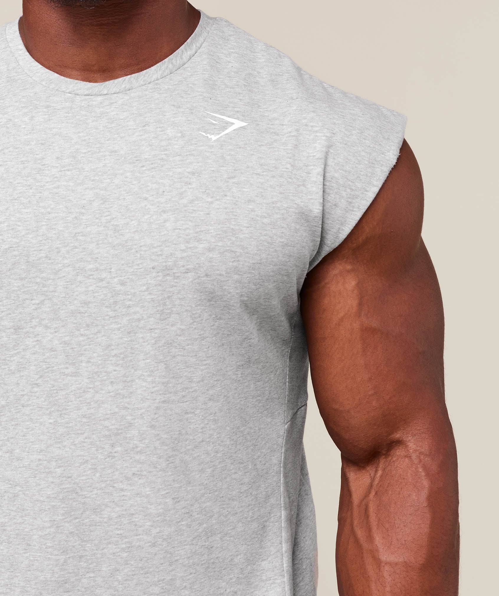 React Cut Off Tank - Light Grey Core Marl