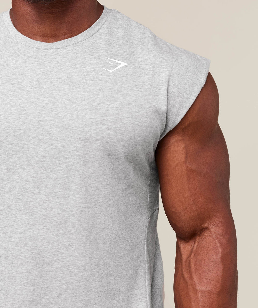 React Cut Off Tank - Light Grey Core Marl