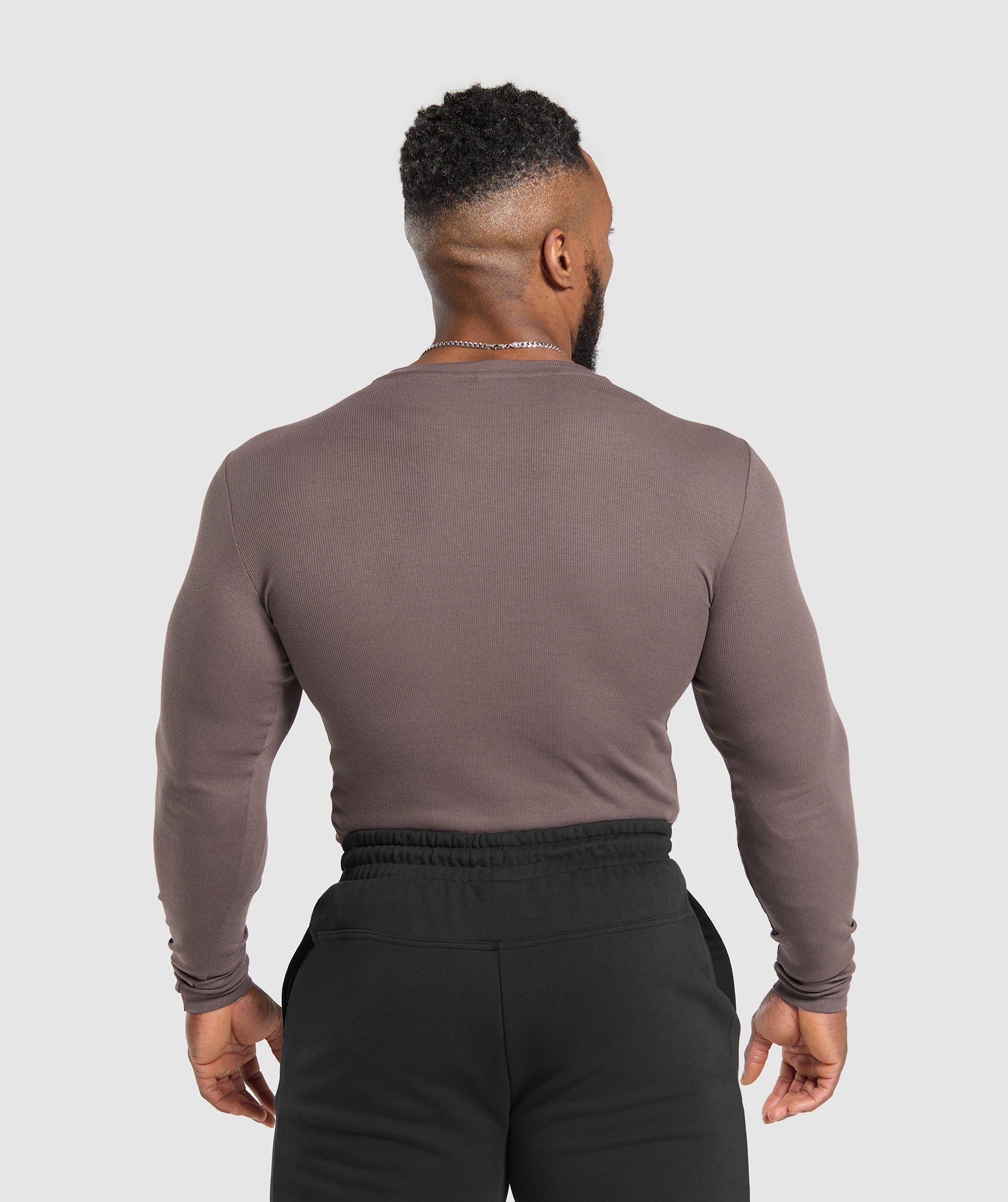 Ribbed Long Sleeve T-Shirt - Steel Purple
