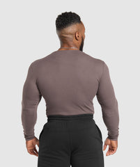 Ribbed Long Sleeve T-Shirt - Steel Purple