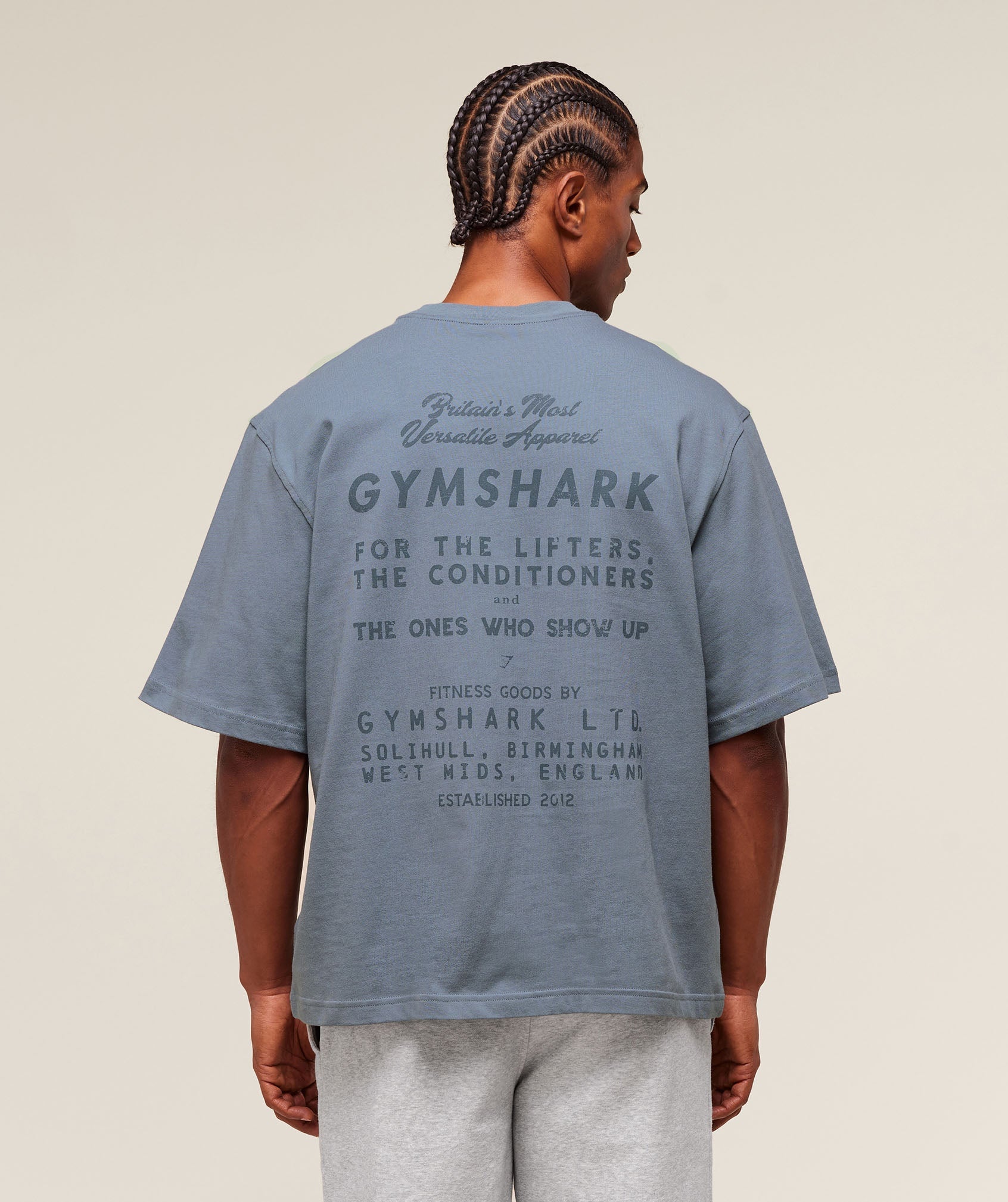 For The Lifters Boxy T-Shirt - Iron Blue