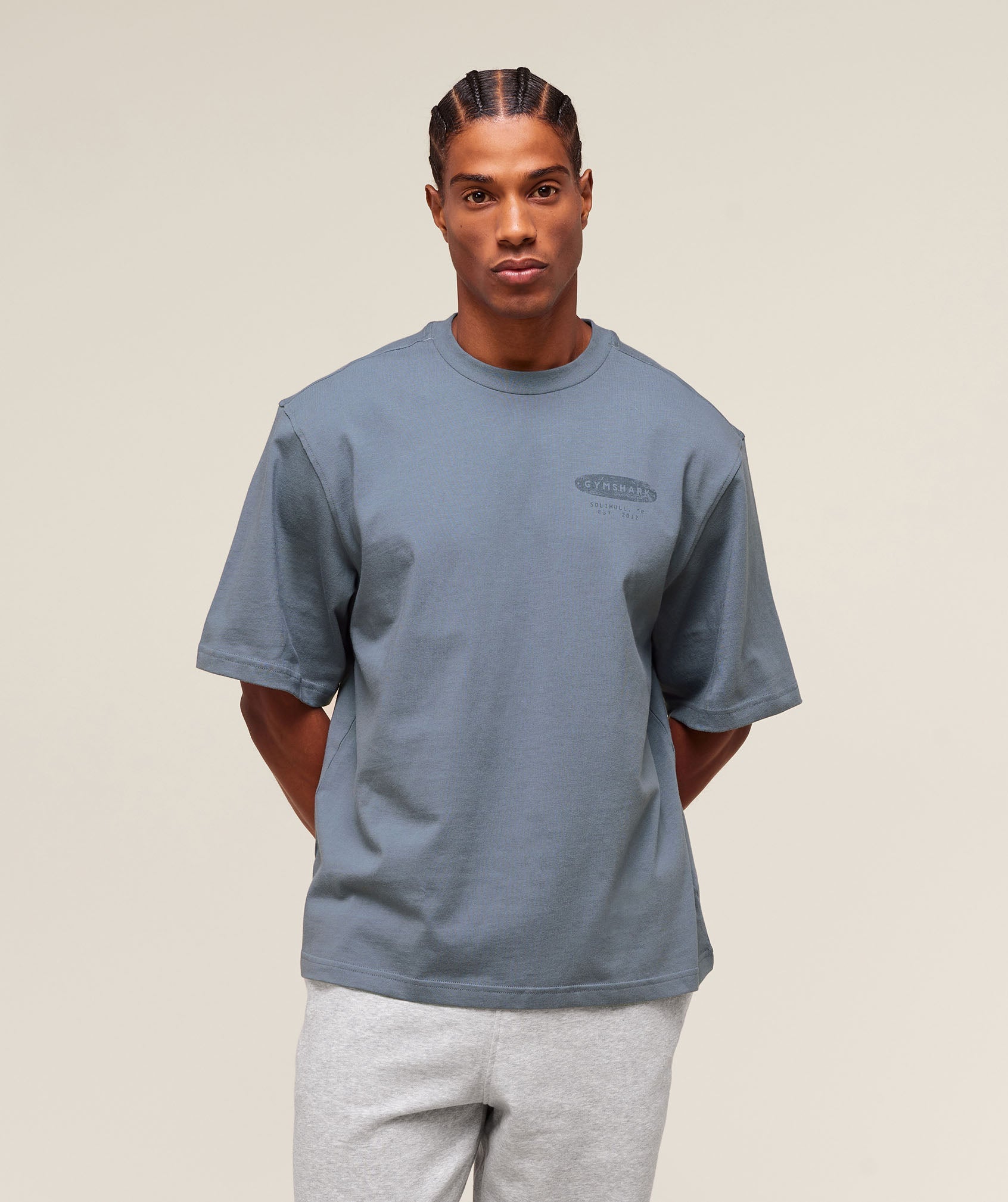 For The Lifters Boxy T-Shirt - Iron Blue