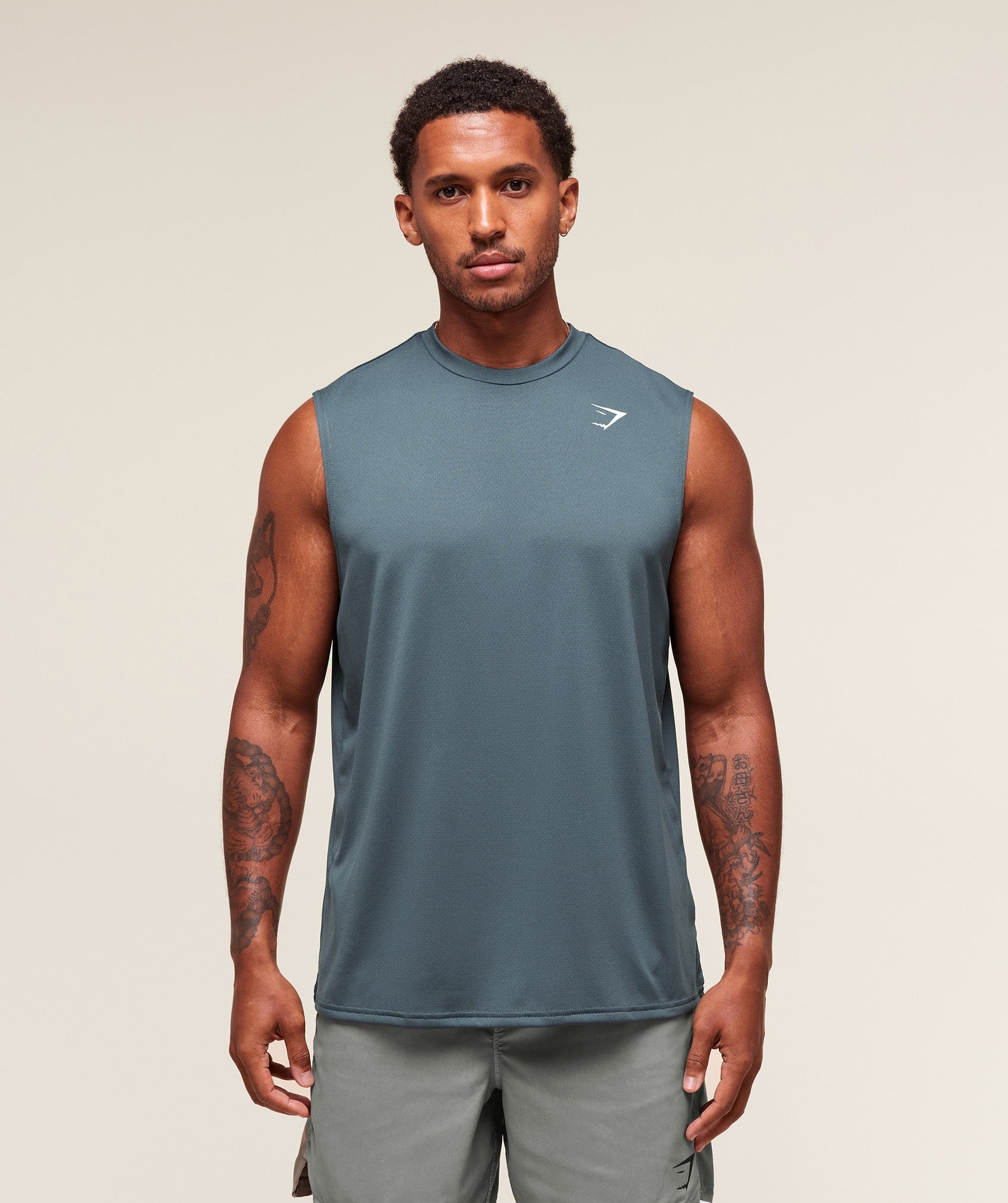 Oversized Performance Tank - Titanium Blue