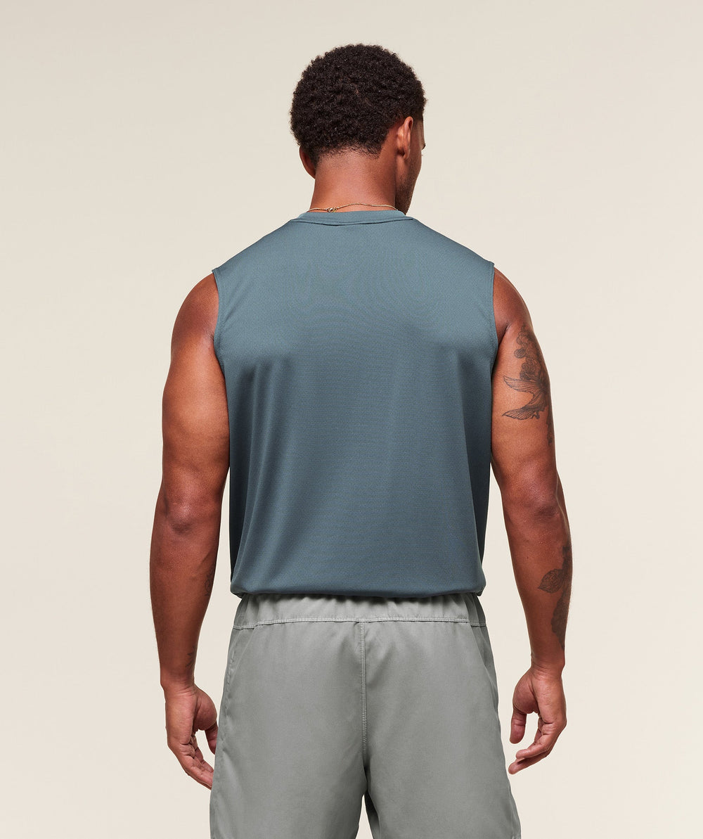Oversized Performance Tank - Titanium Blue