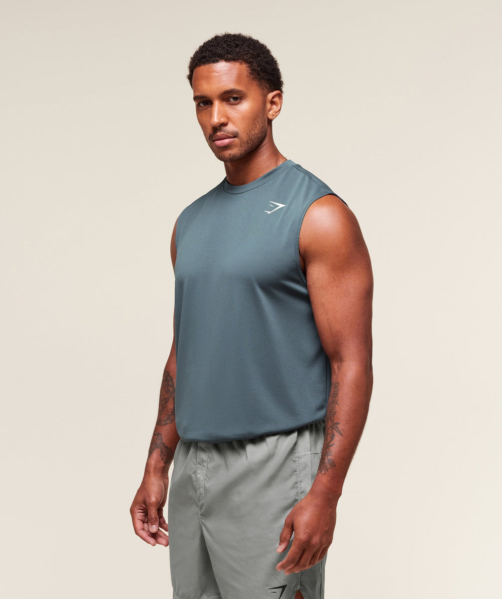 Oversized Performance Tank - Titanium Blue