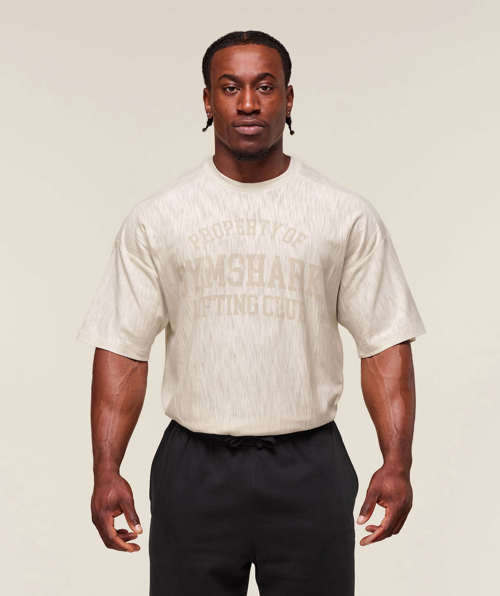 Lightweight Slub Textured T-Shirt - Oat White