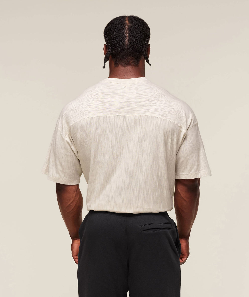 Lightweight Slub Textured T-Shirt - Oat White