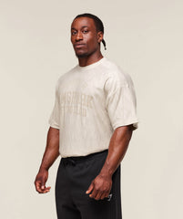 Lightweight Slub Textured T-Shirt - Oat White