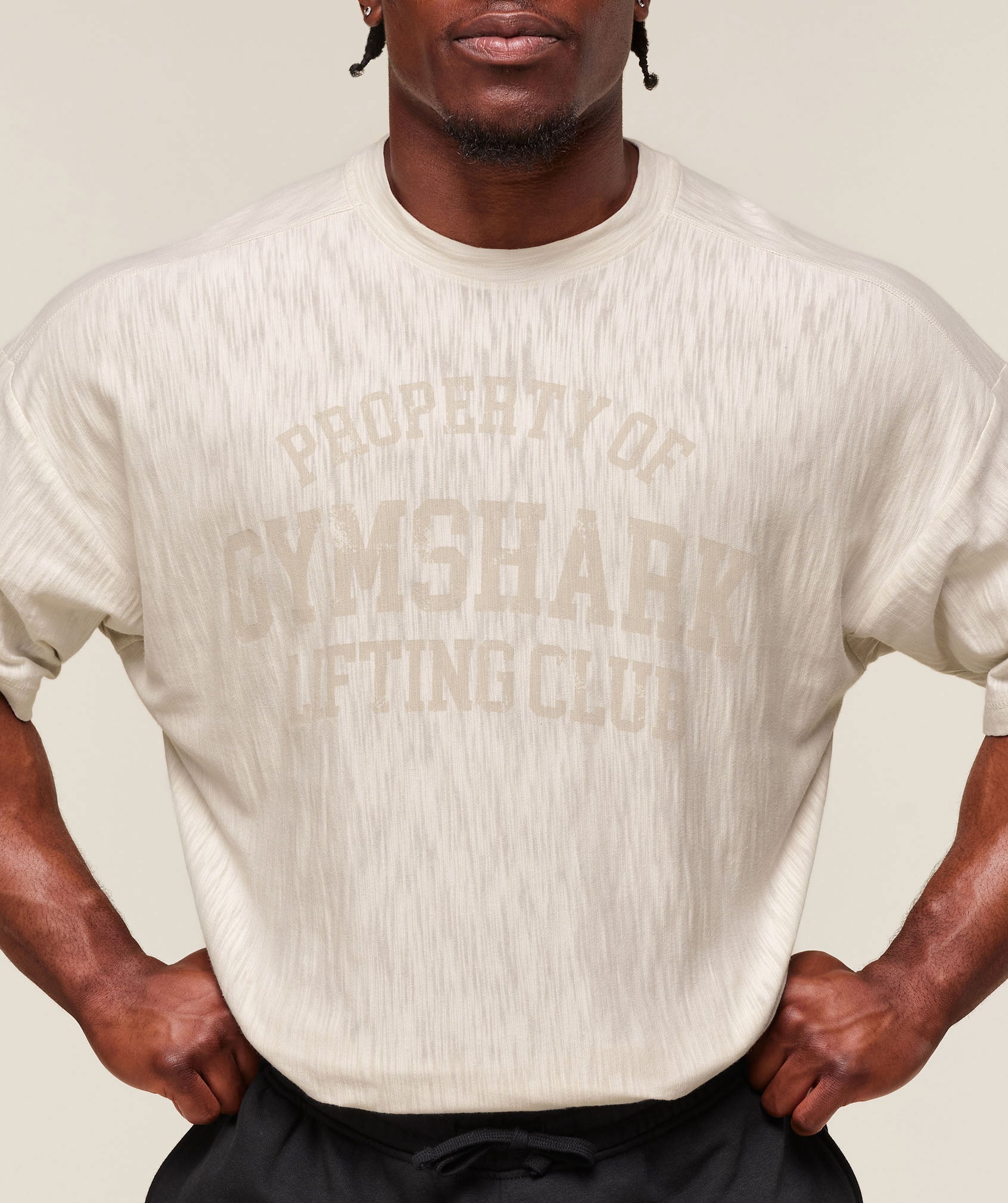 Lightweight Slub Textured T-Shirt - Oat White