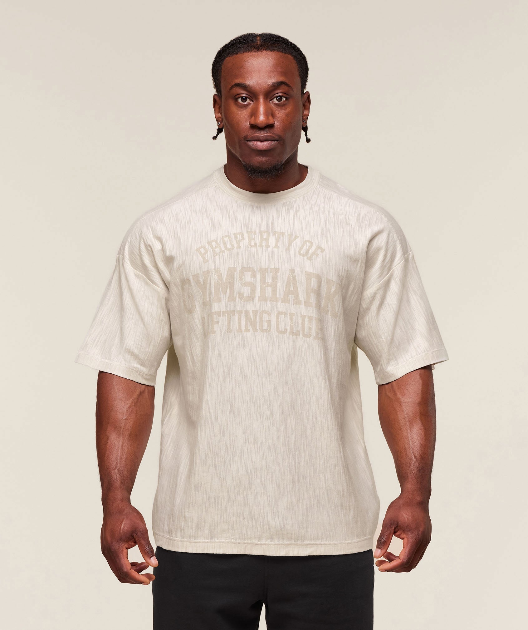 Lightweight Slub Textured T-Shirt - Oat White