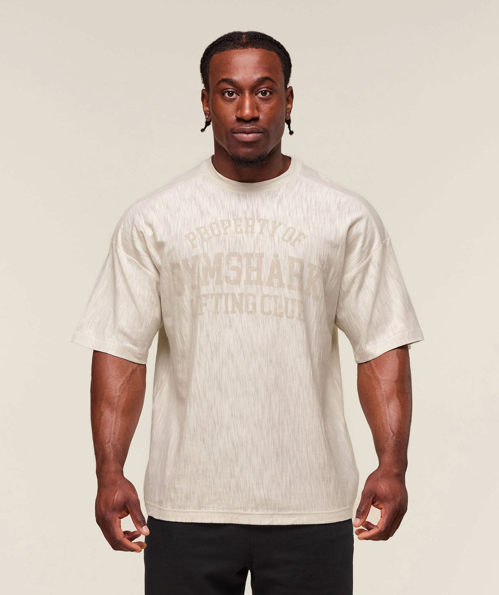 Lightweight Slub Textured T-Shirt - Oat White