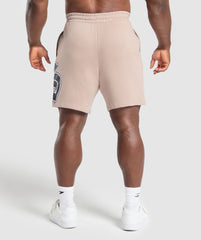 Varsity Graphic Shorts - Stone Pink
