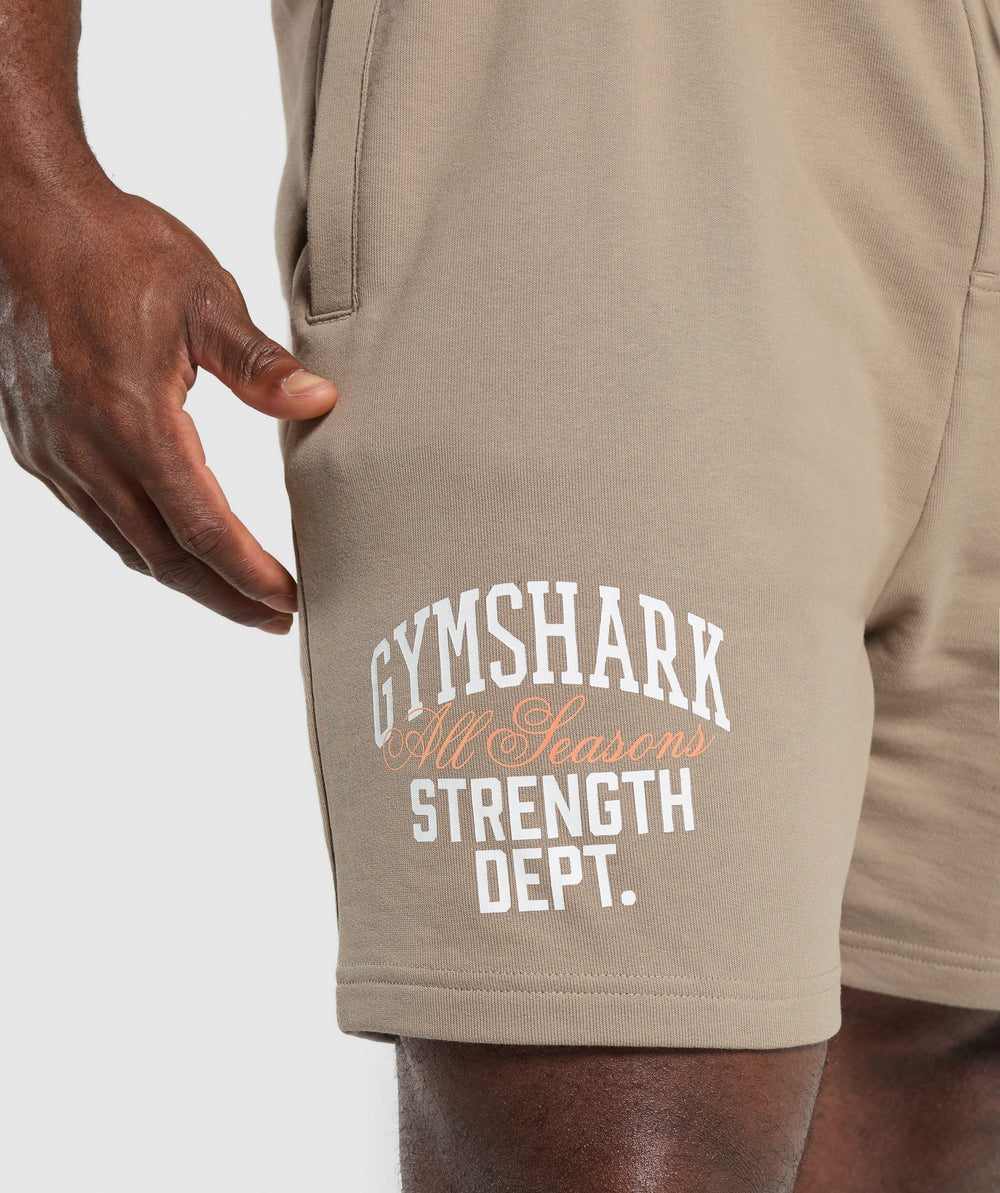 Trophy Graphic Shorts - Cement Brown