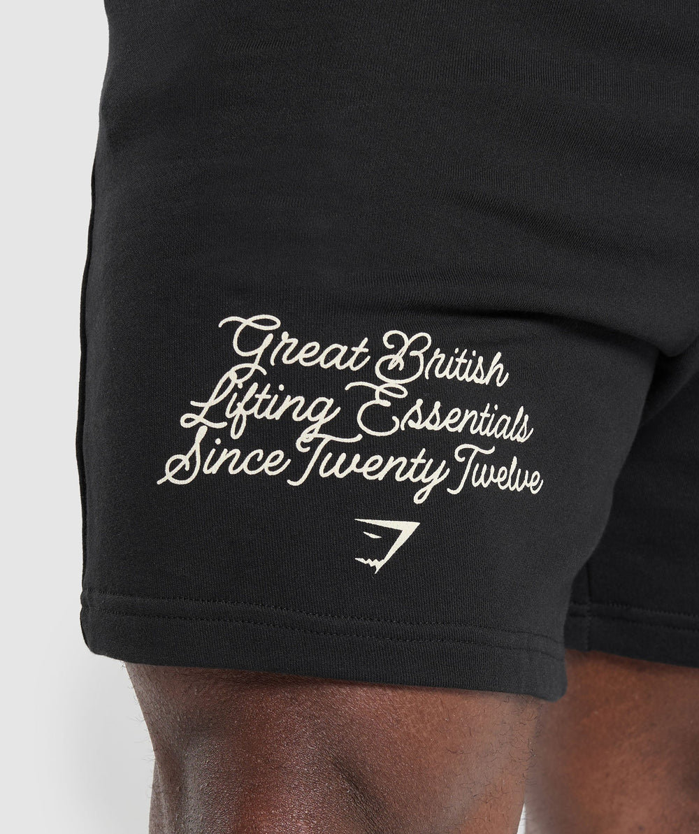 Varsity Graphic Shorts - Black