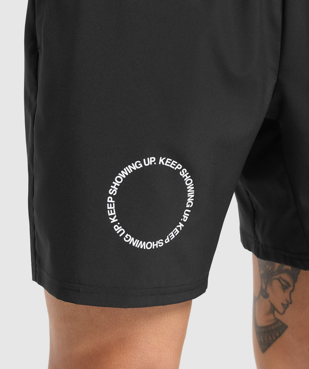 Keep Showing Up 7" Shorts - Black