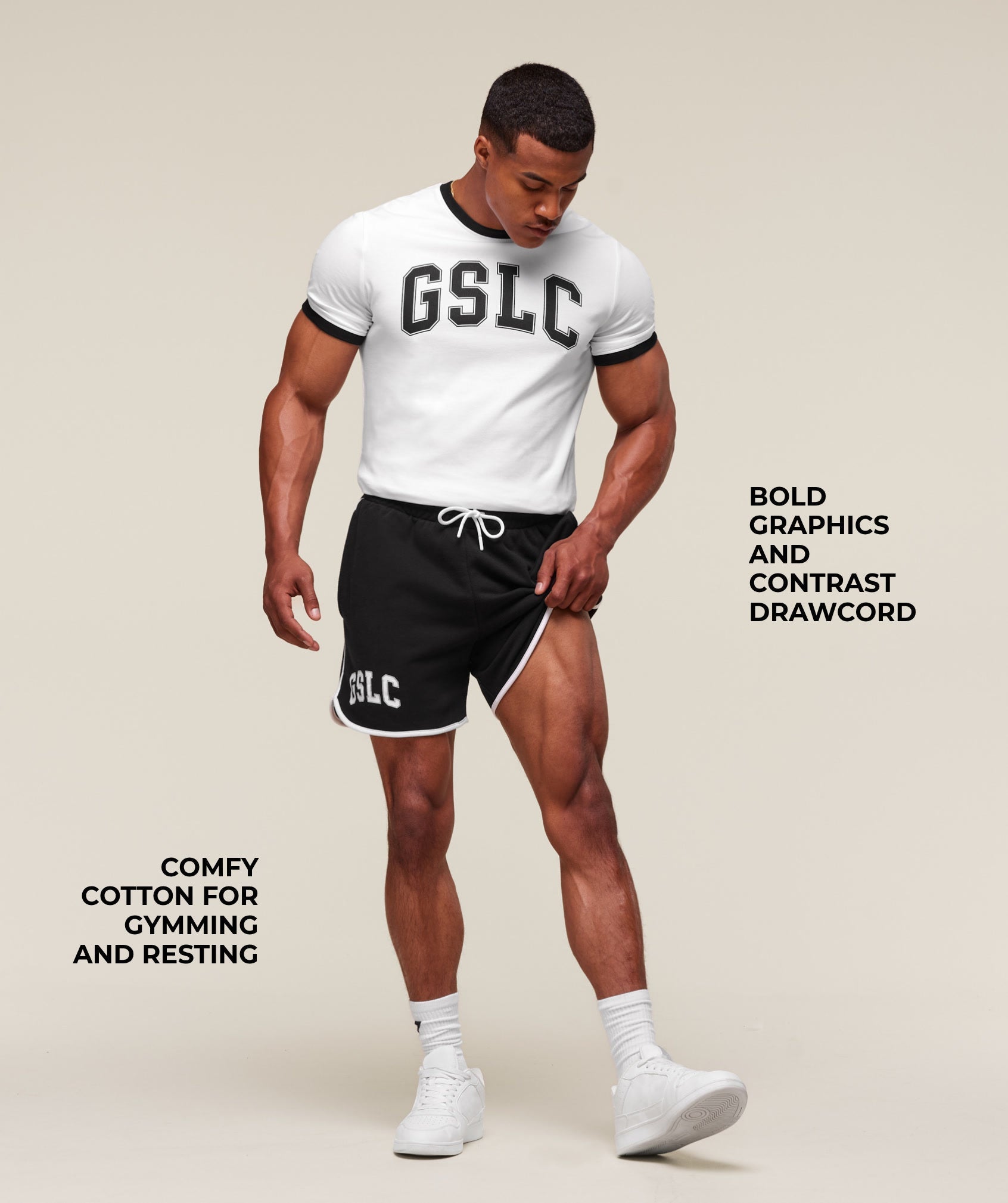 GSLC Contrast 5" Shorts - Black/White