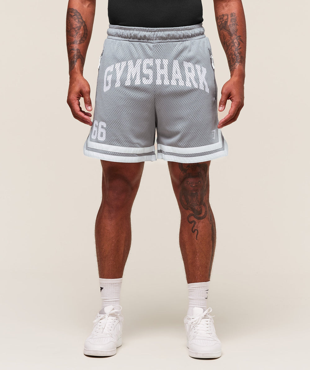 Varsity Mesh Shorts - Denim Grey