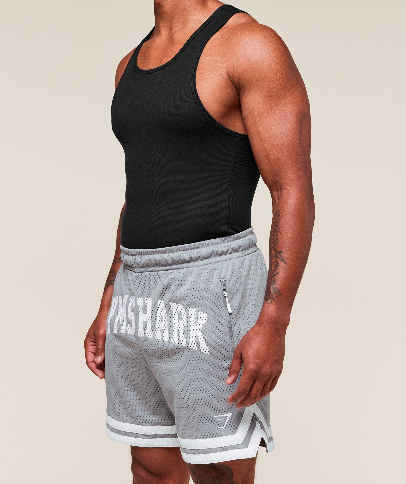 Varsity Mesh Shorts - Denim Grey