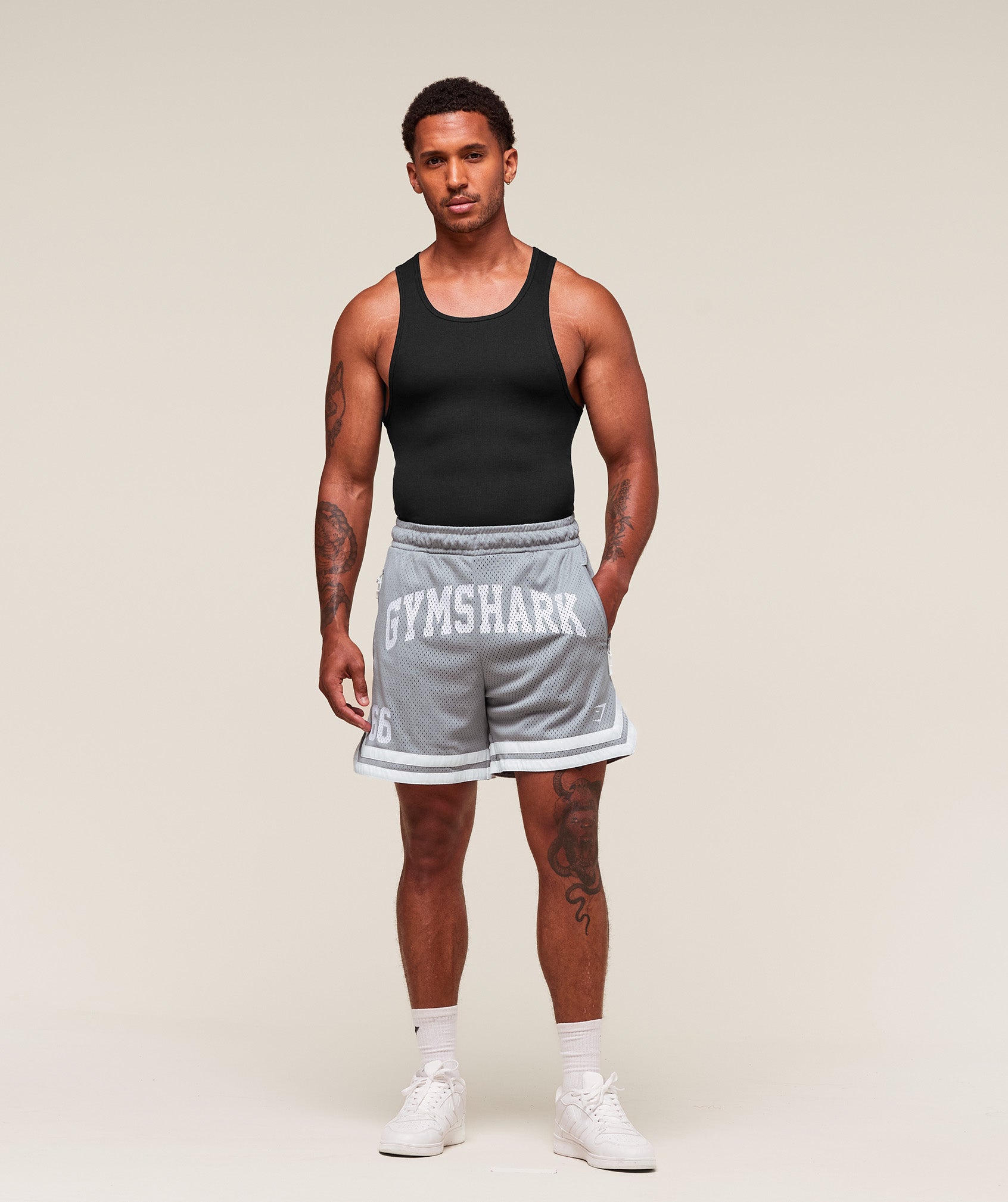 Varsity Mesh Shorts - Denim Grey