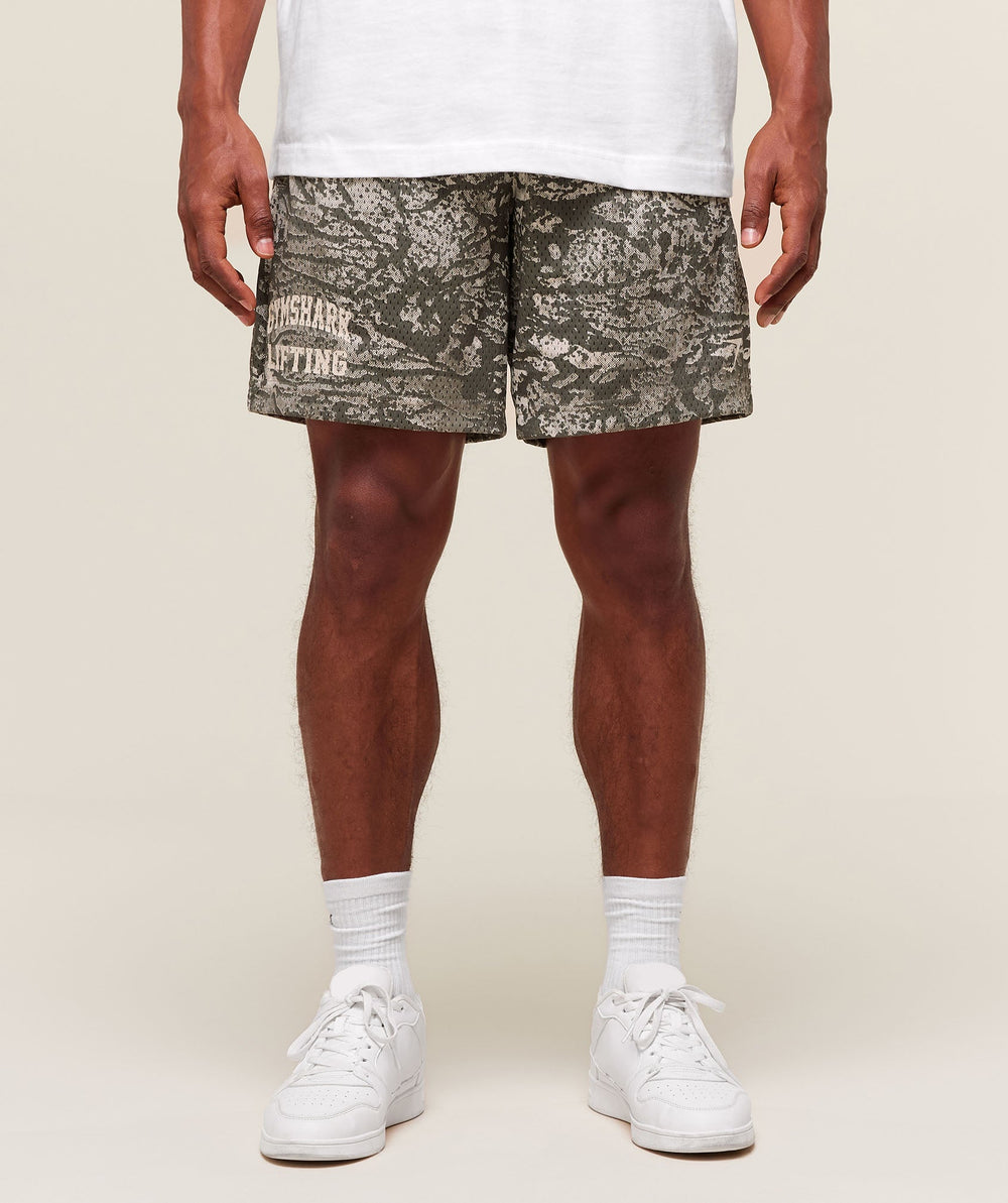 Lifting Mesh 7" Shorts - Camo Brown