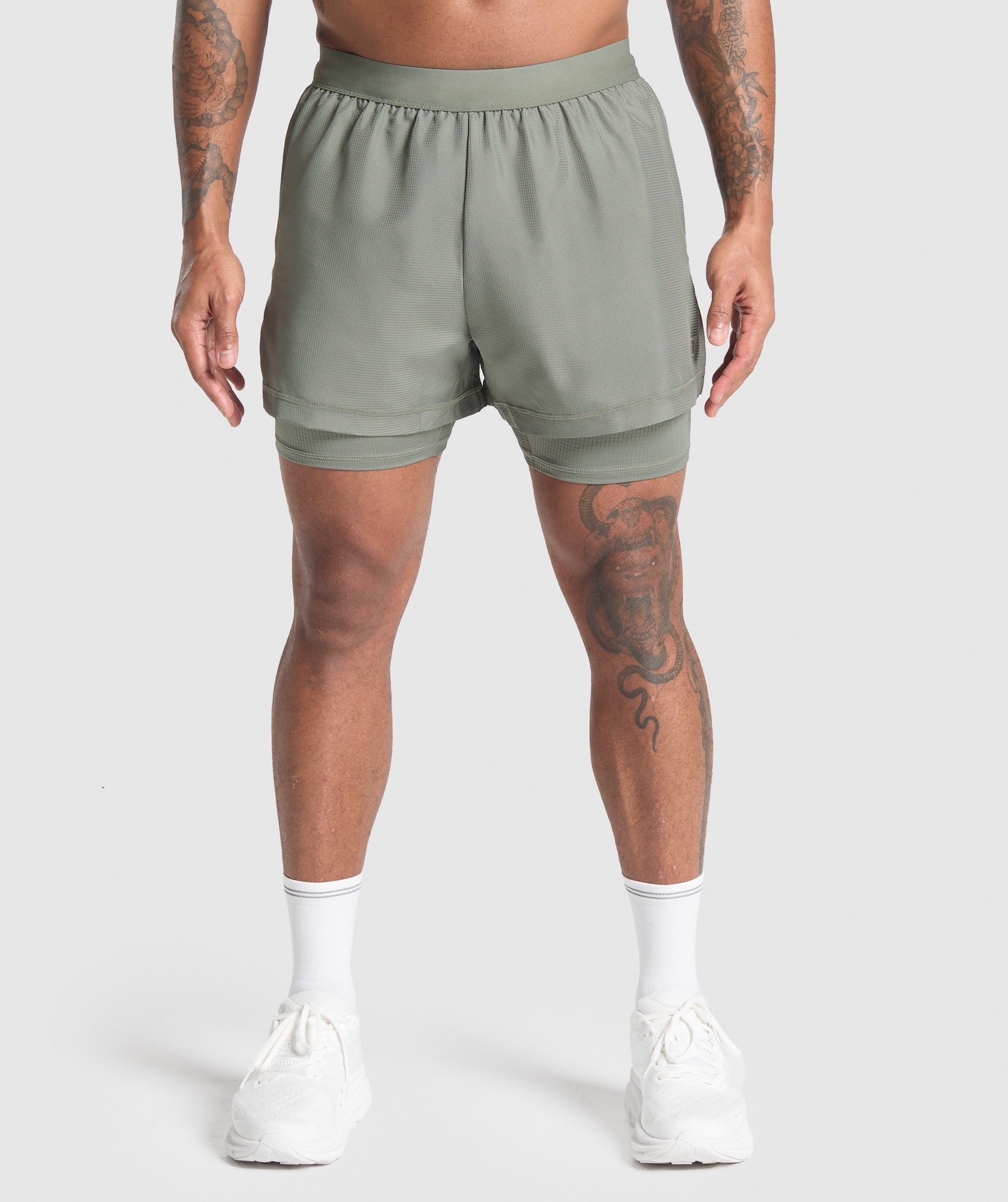 Running 2 in 1 Shorts - Unit Green