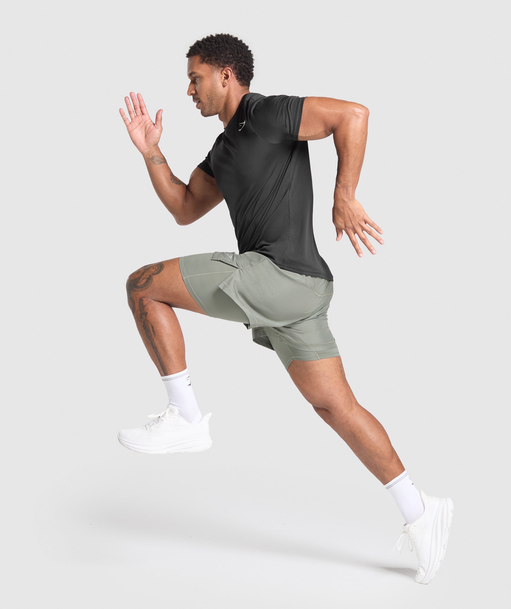 Running 2 in 1 Shorts - Unit Green