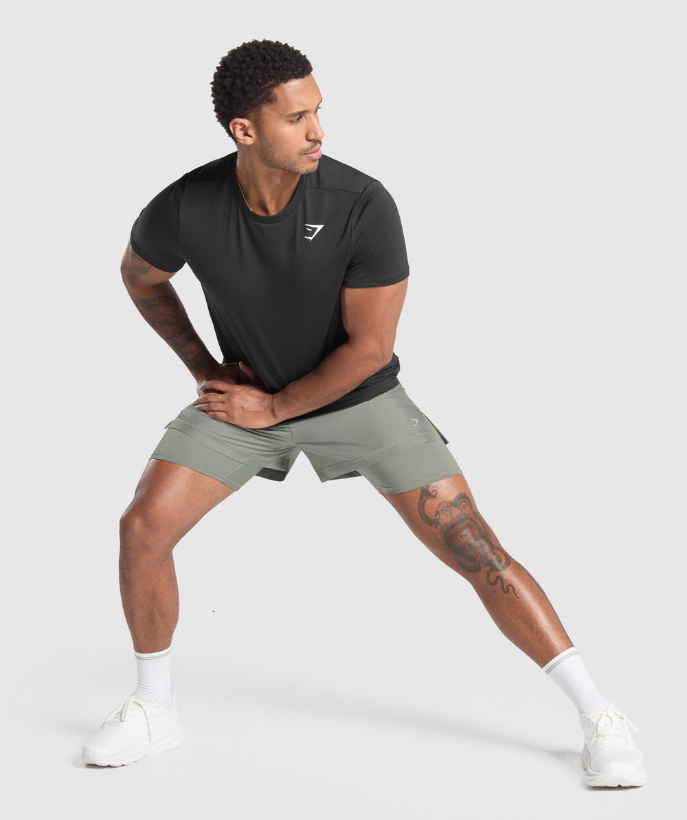 Running 2 in 1 Shorts - Unit Green