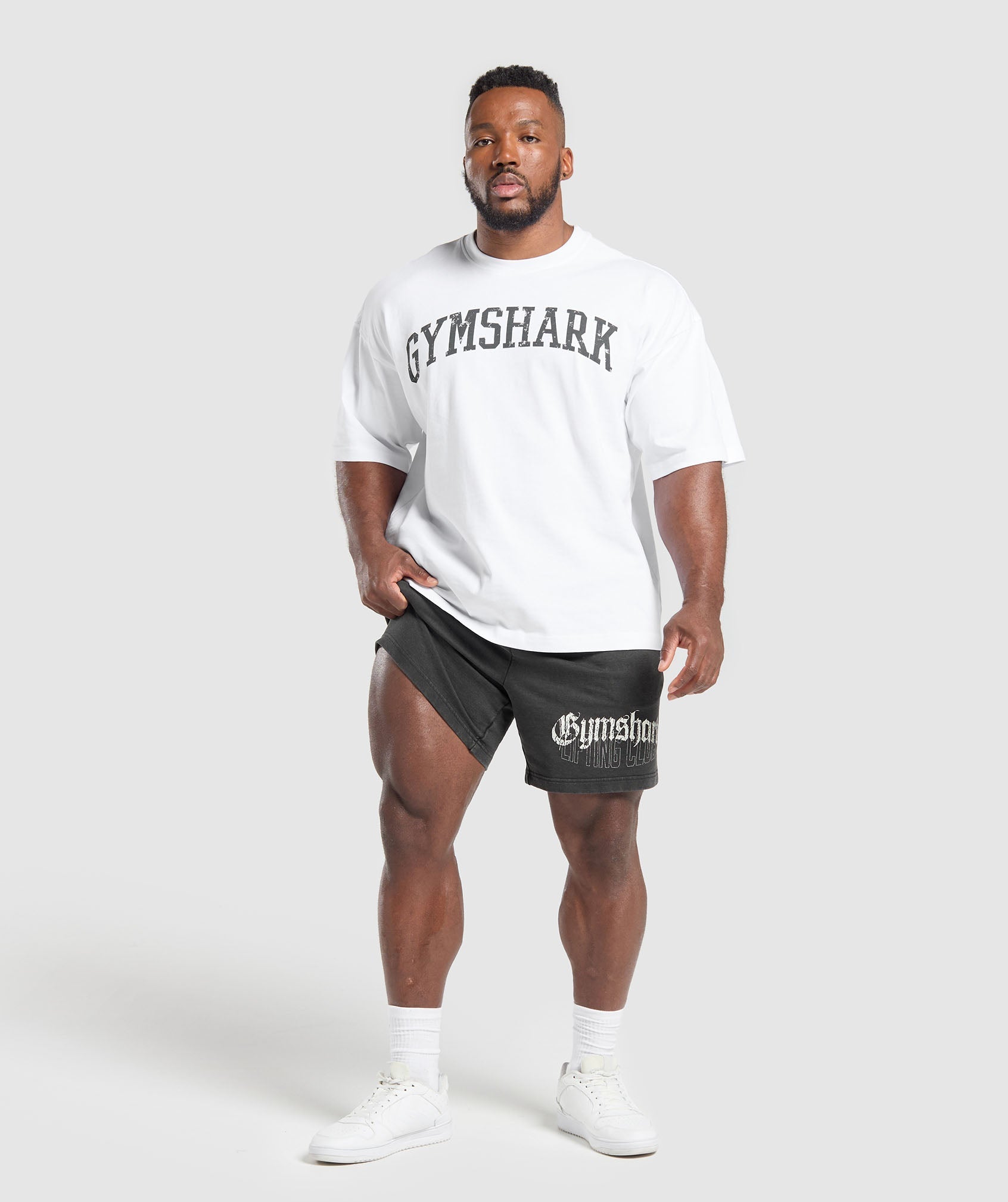 Distressed Graphic 7" Shorts - Black Acid Wash