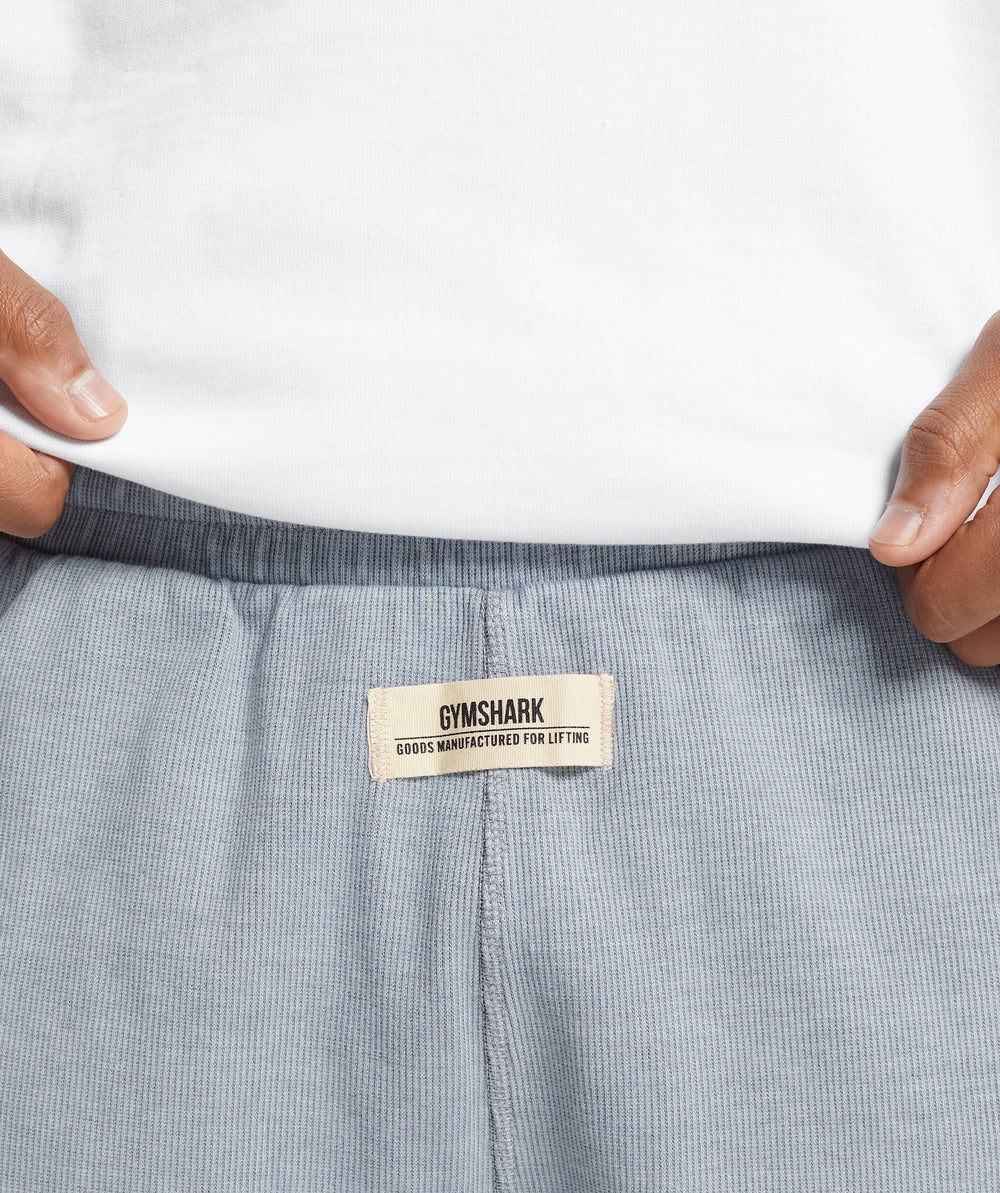 Heavyweight Ribbed Shorts - Denim Grey