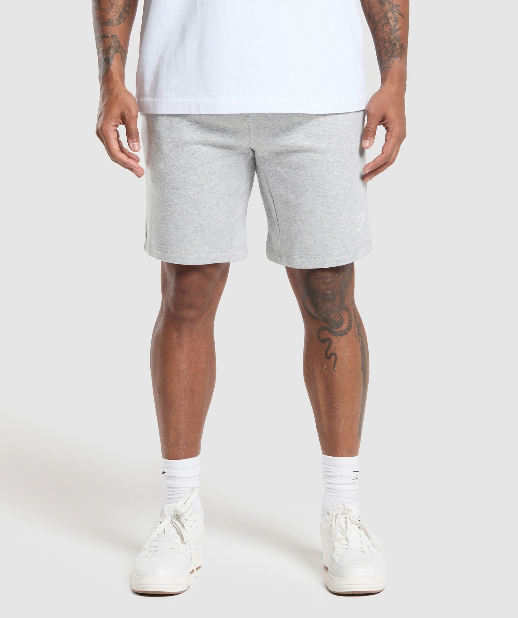 Crest 9" Shorts - Light Grey Marl