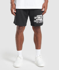 Lifting Club Apparel Graphic Shorts - Black