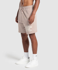 Lifting Club Apparel Graphic Shorts - Stone Pink
