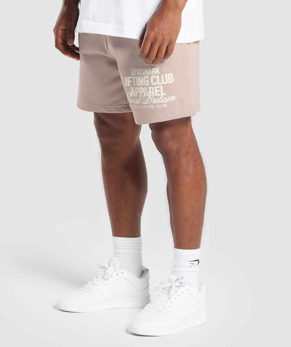 Lifting Club Apparel Graphic Shorts - Stone Pink