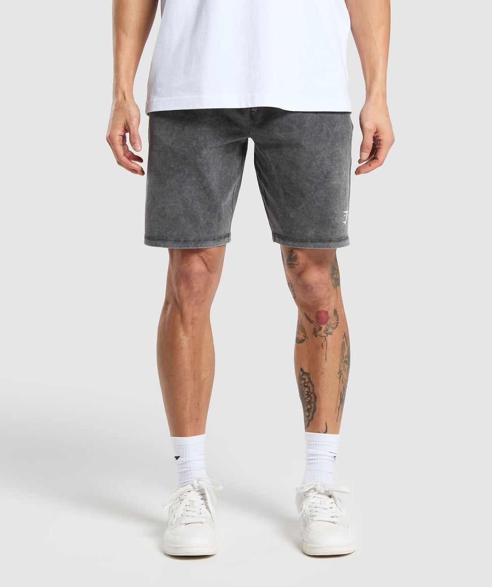 Washed Jersey 9" Shorts - Black