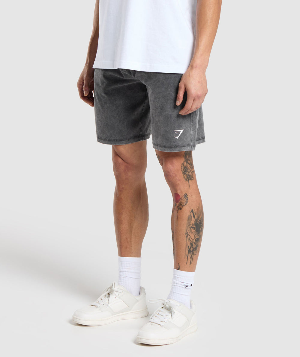 Washed Jersey 9" Shorts - Black