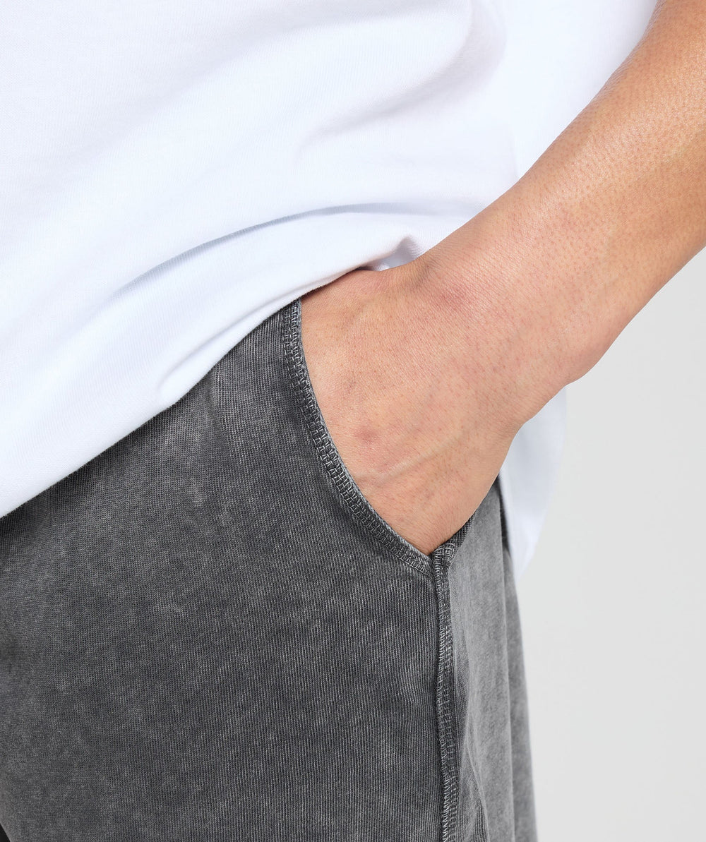 Washed Jersey 9" Shorts - Black