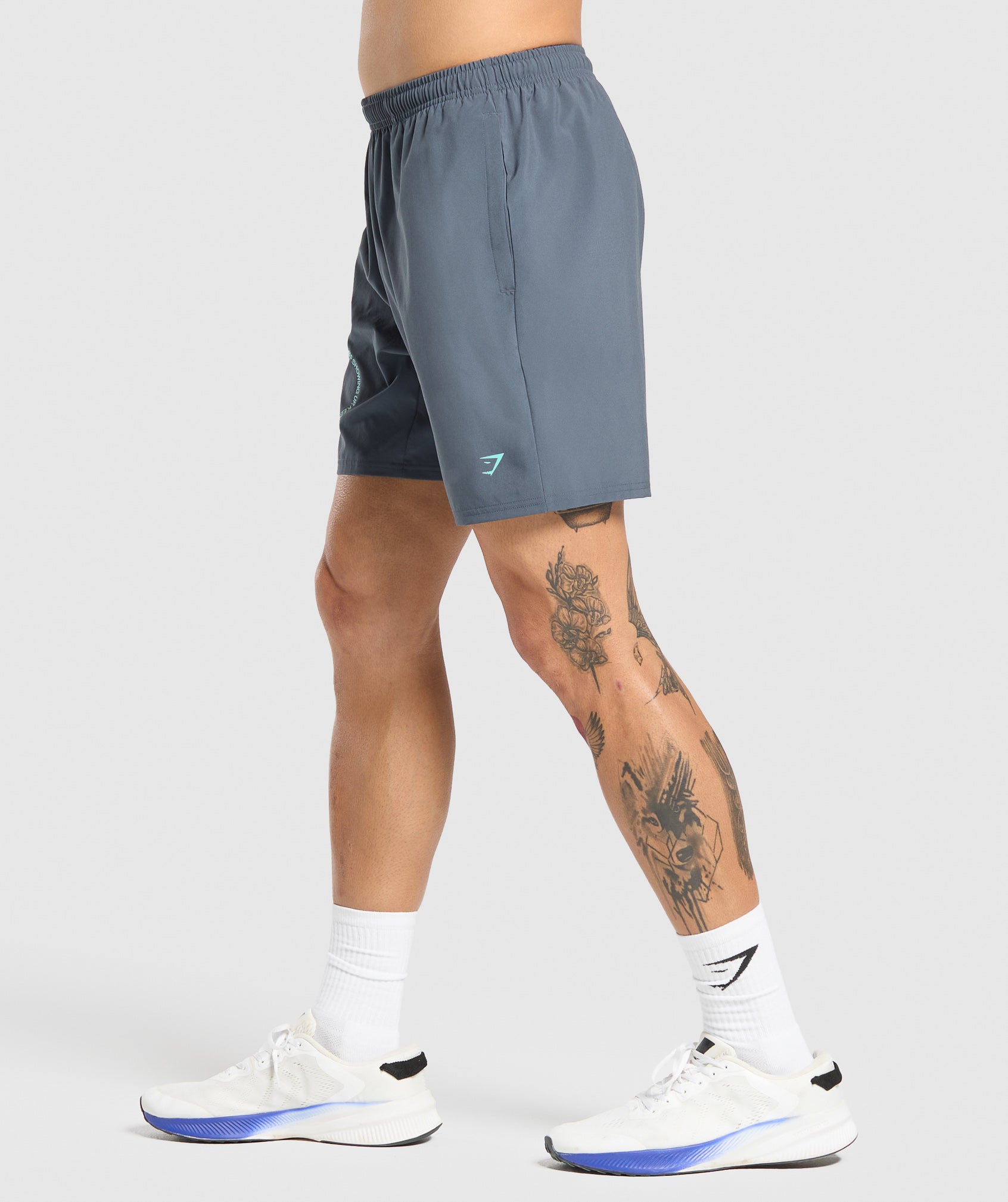 Keep Showing Up 7" Shorts - Titanium Blue