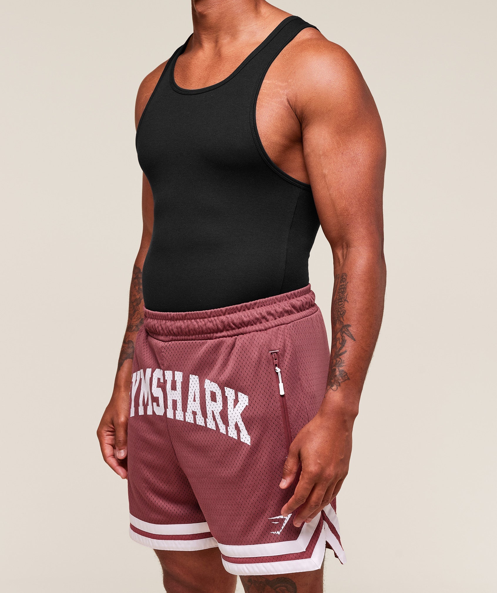 Varsity Mesh Shorts - Washed Berry Pink