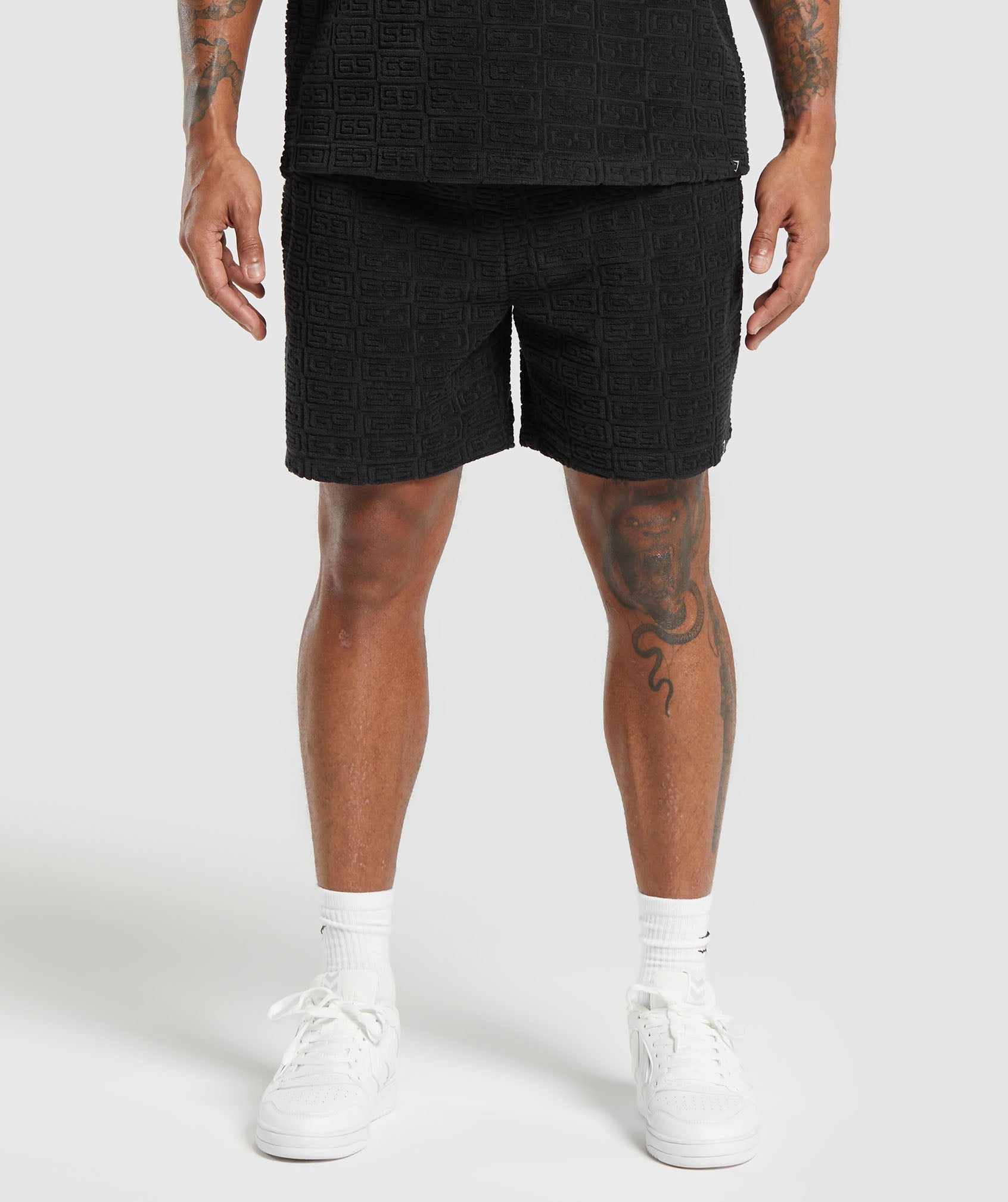 Towelling 7" Shorts - Black